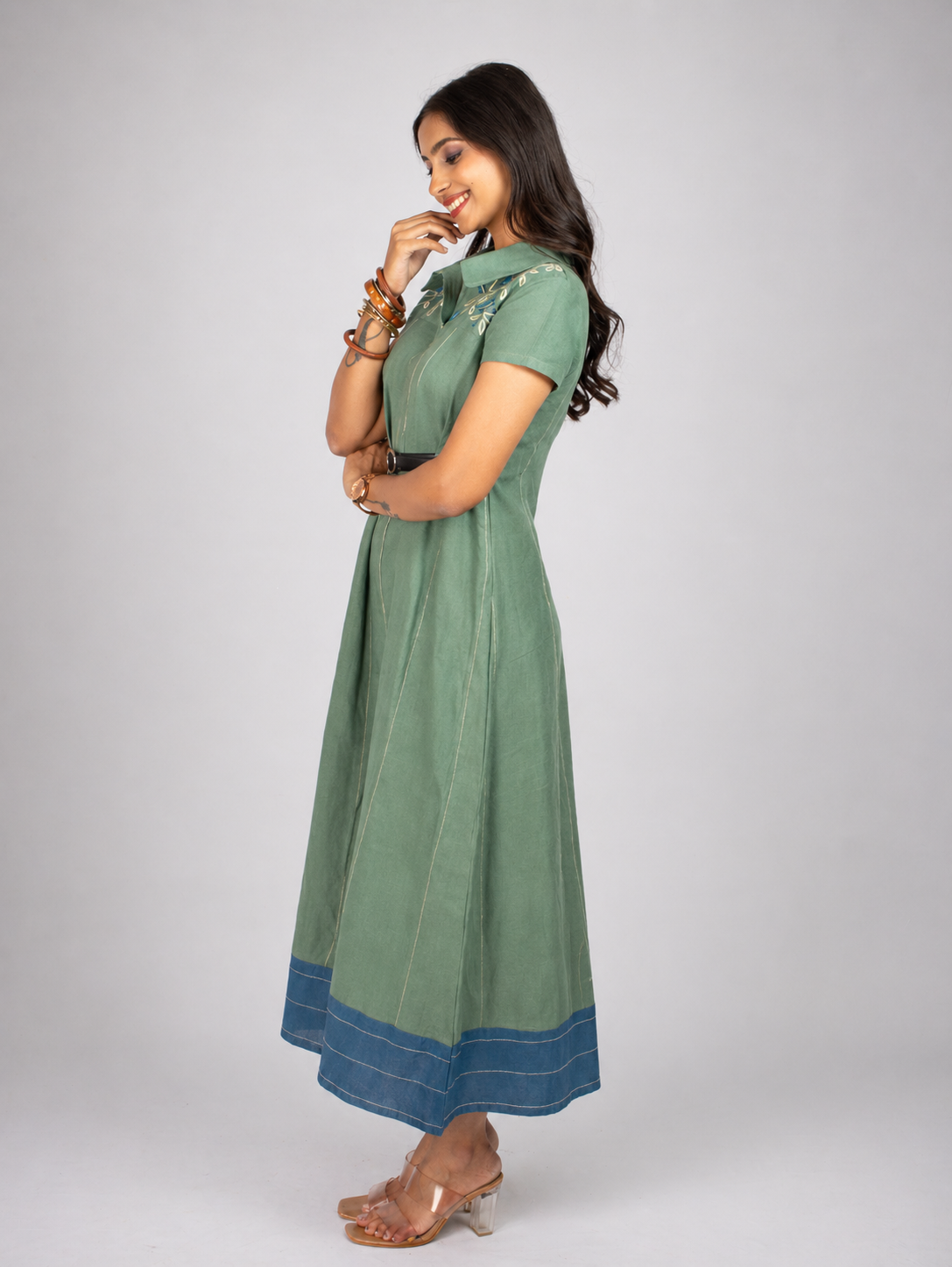 Sage Linen Blend Dress