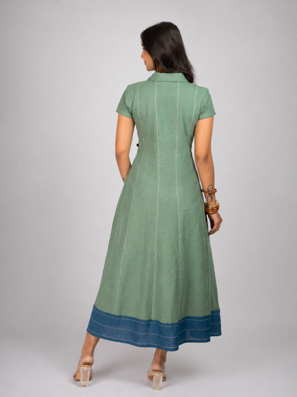 Sage Linen Blend Dress