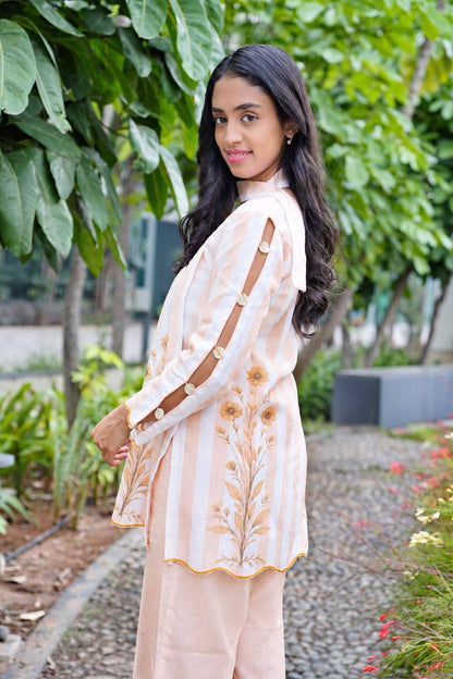 Peach short kurta set