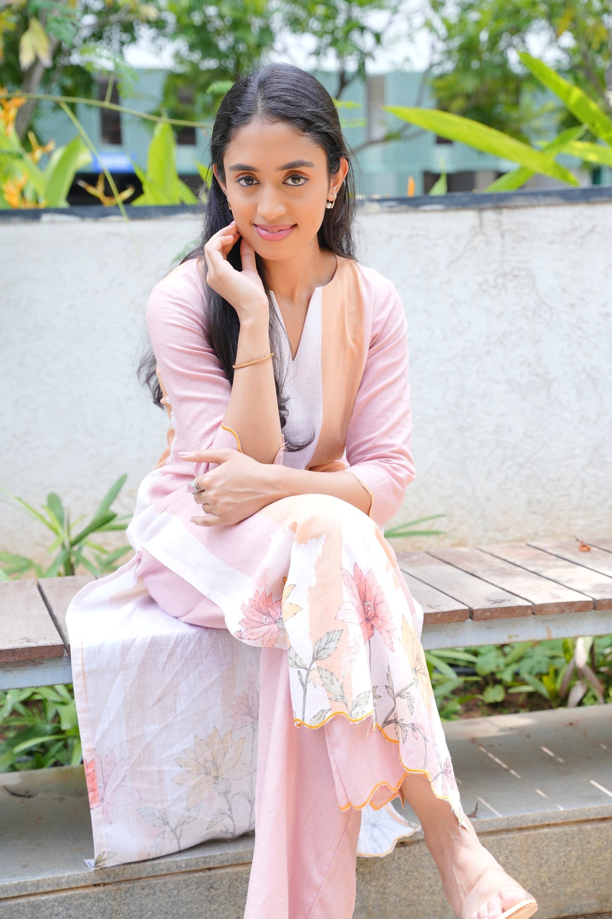 Elegant Pastel Striped Kurta Set